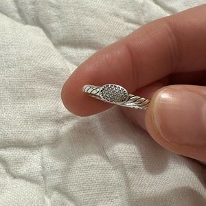 David Yurman small pave cable ring size 7.5 mint condition